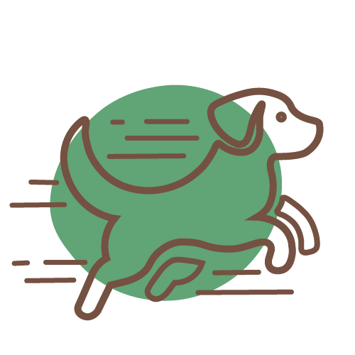 Icona di un cane vitale e attivo